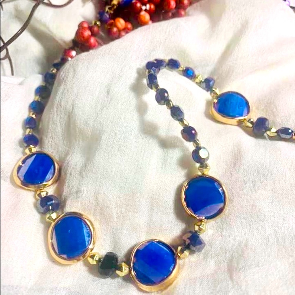 Royal and Gold Silverite Necklace